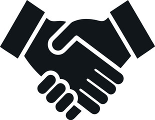 Two hands shaking in agreement and partnership silhouette