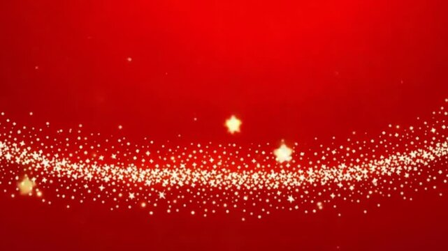 4k Red Background Sparkling Stars Shimmering Lights Festive Holiday Animation High Quality Download Full H D Christmas New Year Celebration Event Intro Motion Graphics Elegant