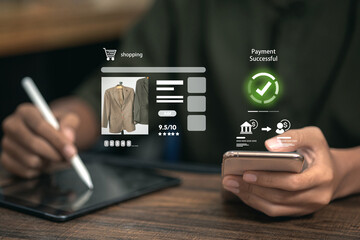 Online Shopping Payment Success E-Commerce Mobile Transaction