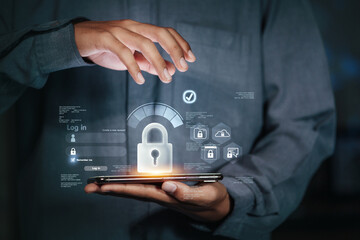 Mobile Cyber Security Data Protection Lock Icon