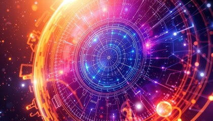 Obraz premium AI Futuristic Technology Circuit Background