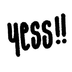 yess yes png outline cute cartoon handwrite design clipart and lineart doodle element