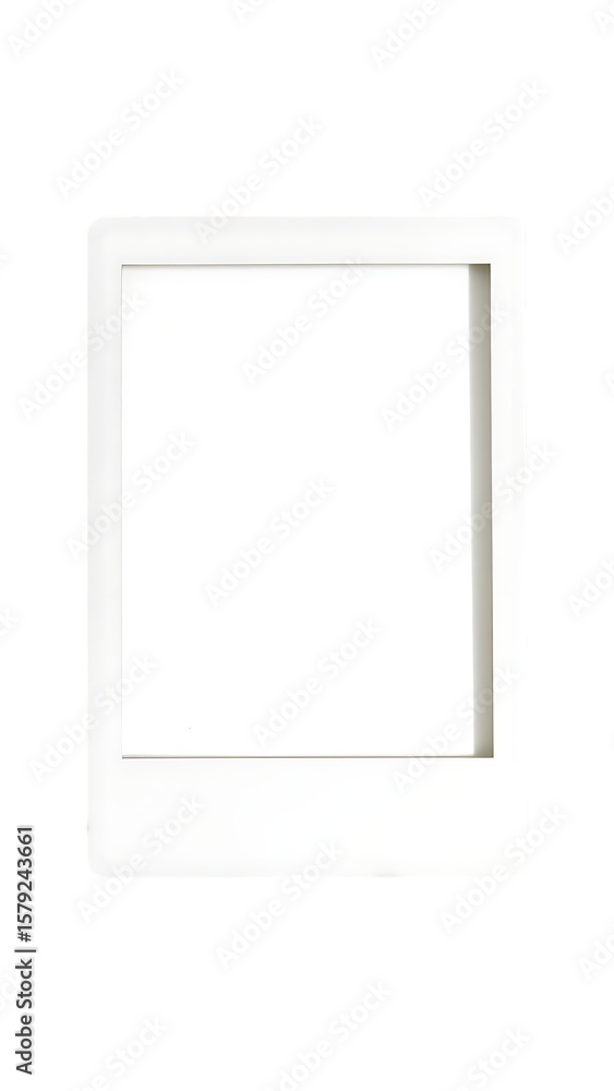 Poster vintage polaroid instant photo frame isolated in transparent frame isolated design element vertical