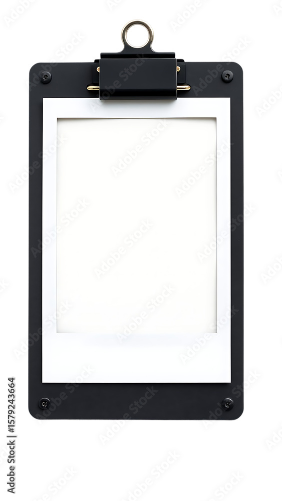 Poster vintage polaroid instant photo frame isolated in transparent polaroid frame isolated design element