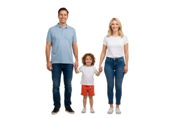 portrait of a happy family isolated on white