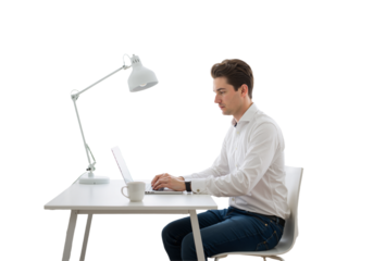 young businessman working on laptop