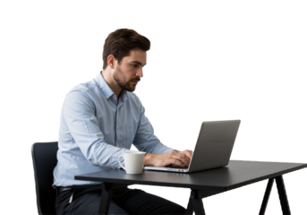 young businessman working on laptop