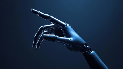 Robot hand pointing closeup technology