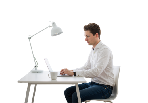 young businessman working on laptop
