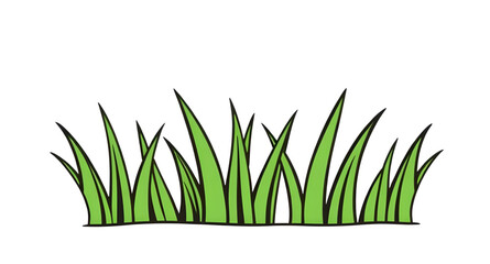 Fototapeta premium Grass field element, Grass texture, Garden grass, Isolated lawn, Grass icon, Decorative grass, Grass clump vector, Grass border, Grass on white background, Single grass clump, Isolated nature element,