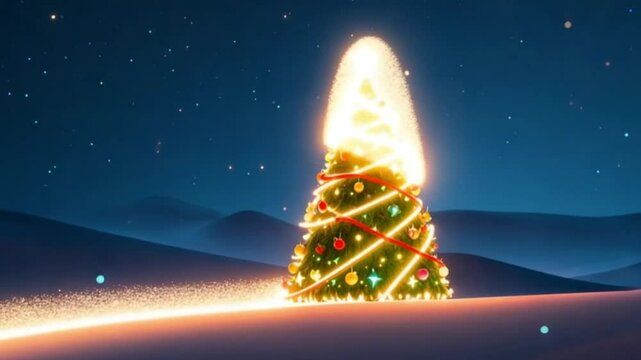 Magical Christmas Tree 4k Animation Festive Holiday Season Winter Wonderland Glowing Lights Ornaments Decorations Sparkling Snow H D Download Full Quality Perfect for Holiday