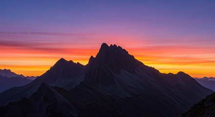 Naklejka premium sunset in the mountains