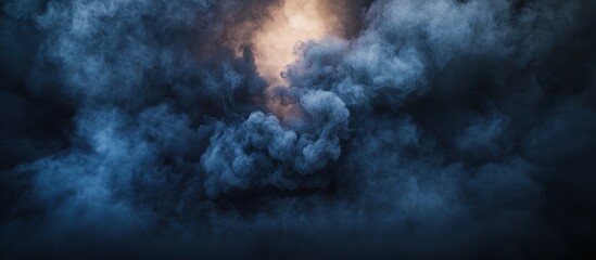 Ethereal vapor clouds floating, with a central luminescence emanating from within