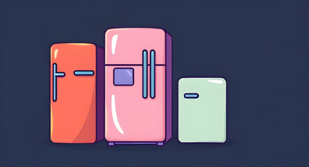 Refrigerator clipart, Upright refrigerator, Freezer and fridge, Fridge top view, Refrigerator side view, Kitchen appliance vector, Refrigerator with food, Retro refrigerator, Compact fridge, Mini frid