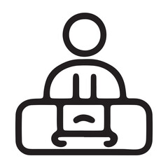 Fototapeta premium Minimalist Icon of Person Working at Desk or Reception, Finance and Business Concept