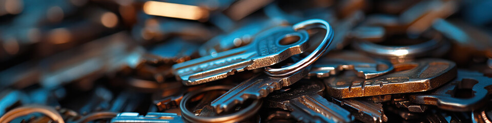 Close-up Photograph of a Collection of Metal Keys