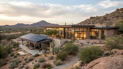 Desert-Modern House in Arizona with Advanced Solar Technology and Clean Lines