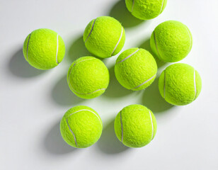 Padel tennis Balls Scattered on White Surface