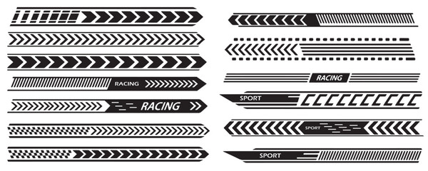 racing stripe vector set, race car vector, checkered flag designs, racing stripe speed, decal patterns, dynamic lines, competition, automotive graphics, black and white finish line motorsport