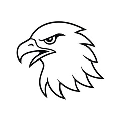 Obraz premium angry eagle head line art