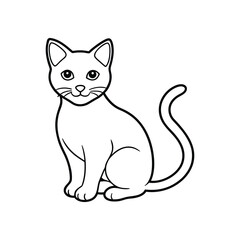 Naklejka premium baby cat line art