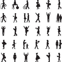 Naklejka premium people and population icon set