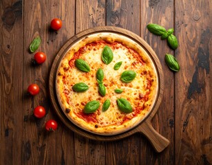 pizza margherita blick von oben