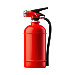 Obraz premium Red fire extinguisher on a black background