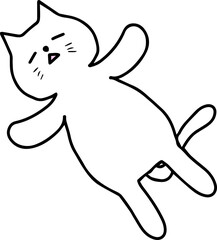 仰向けで寝る猫のイラスト