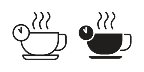 Break icon outline and solid vector sign, linear pictograms