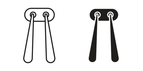 Chopsticks icon outline and solid vector sign, linear pictograms