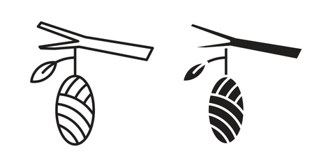 Cocoon icon outline and solid vector sign, linear pictograms