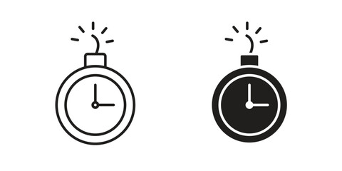 Deadline icon outline and solid vector sign, linear pictograms © Xevier