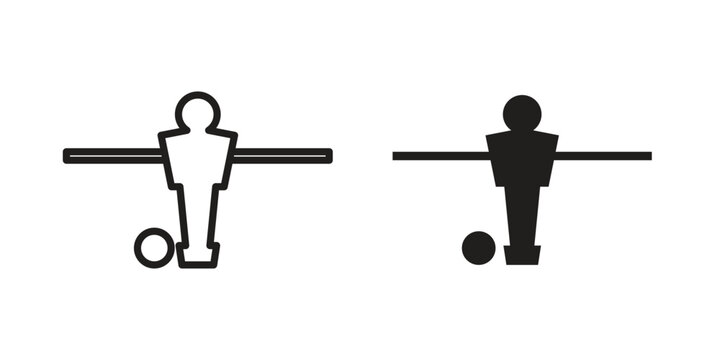 Foosball icon outline and solid vector sign, linear pictograms