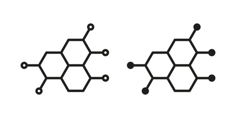 Fototapeta premium Hormones icon outline and solid vector sign, linear pictograms