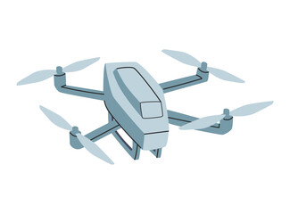 Professional drone for industrial isolated Flying drone with diagonal moving Vector Illustration.