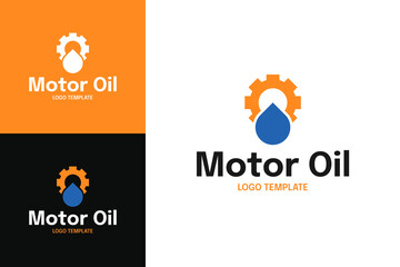 Oil with gear logo design template vector illustration