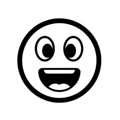 Fototapeta premium Happy Emoji Icon with Open Mouth