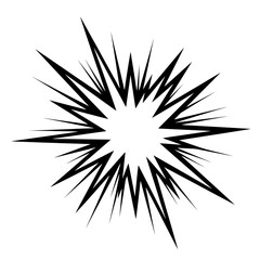 Dynamic and expressive monochrome explosion or starburst effect illustration. 