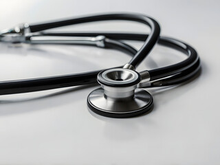 Stethoscope on White Medical Diagnostic Tool for Healthcare