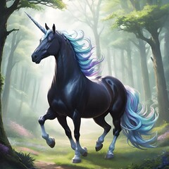 Black beautiful unicorn