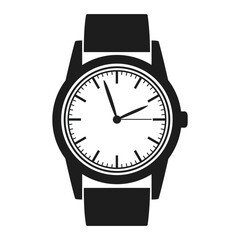 A minimalist black and white analog wristwatch silhouette logo, symbolizing time, precision, and classic style.