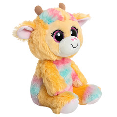 Pastel Tie-Dye Plush Calf Toy: Vibrant Colors, Soft Texture, Collectible Stuffed Animal