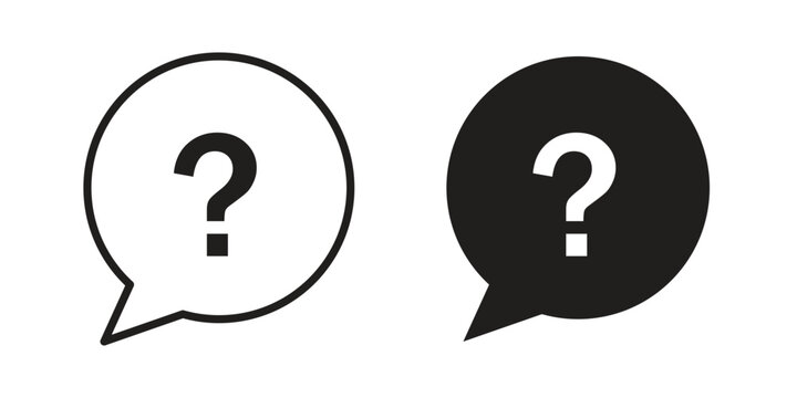 Question icon outline and solid vector sign, linear pictograms
