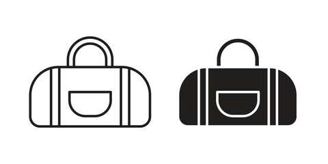 Sports bag icon outline and solid vector sign, linear pictograms © Xevier