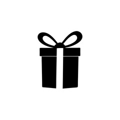 Flat Design Festive Present Silhouette Vector Holiday Celebration Gift Art