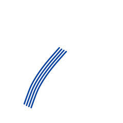 Abstract curved blue line stripes