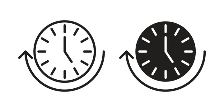 Uptime and downtime icon outline and solid vector sign, linear pictograms