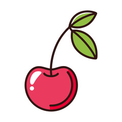cherry line art vector image