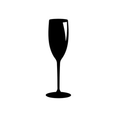 Minimalist Champagne Glass Silhouette Vector Art Celebration